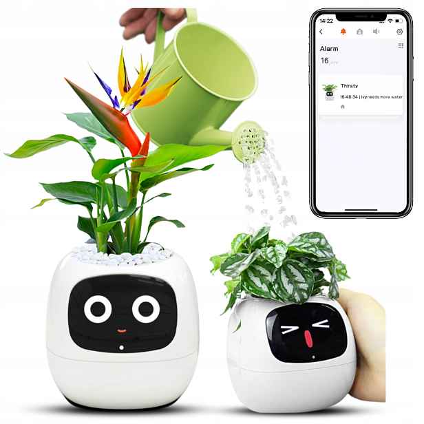 Inteligentní květináč Ivy Smart Planter, obal na květináč Plantsio Bílý