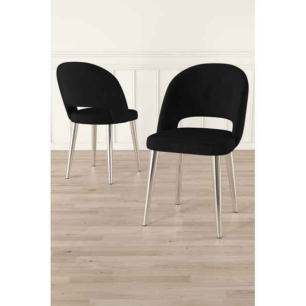 Sada židlí (4 kusy) Pane - Black, Chrome