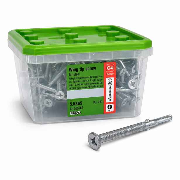 Samovrtné šrouby Essve 5,5x65 mm dřevo-kov CorrSeal 200ks