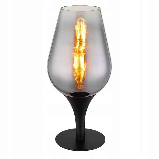 Černá stolní lampa Lavus s teplým leskem do kanceláře Globo