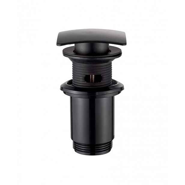 INVENA - CLICK-CLACK umyvadlový, černá s přepadem, square SC-B1-139-L