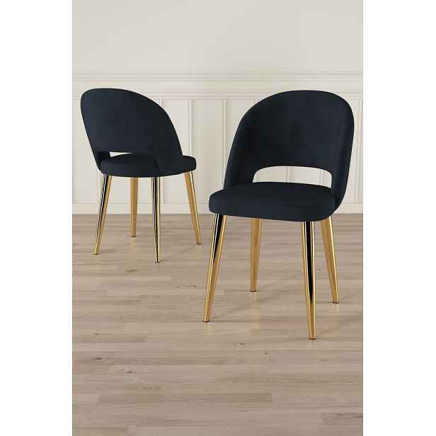 Sada židlí (4 kusy) Pane - Anthracite, Gold