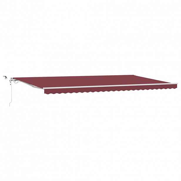 vidaXL Automatická zatahovací markýza s LED burgundská 600 x 300 cm