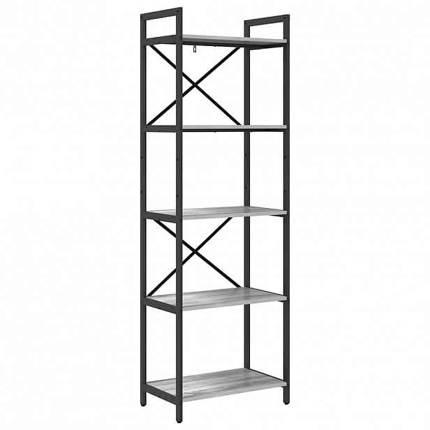vidaXL Knihovna 5 úrovní 56 x 34 x 171 cm Kompozitní dřevo Šedá Sonoma