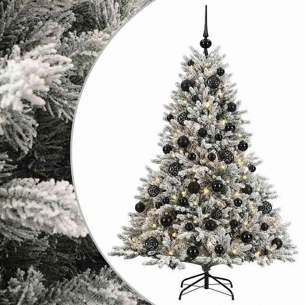 vidaXL Umělý vánoční stromek s vánočními koulemi 120 cm 150 LED