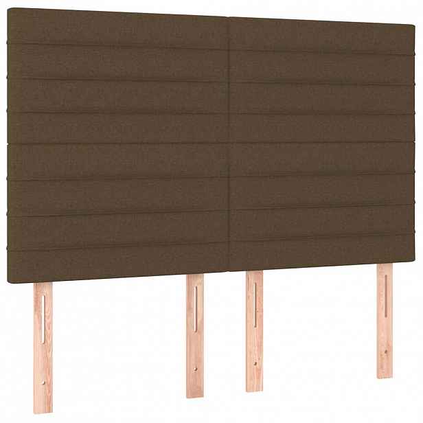vidaXL Čelo postele tmavě hnědé 144x5x118/128 cm látkové