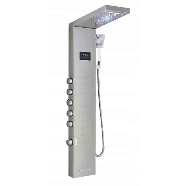 Hydromasážní Sprchový Panel Inox Vodopád Led