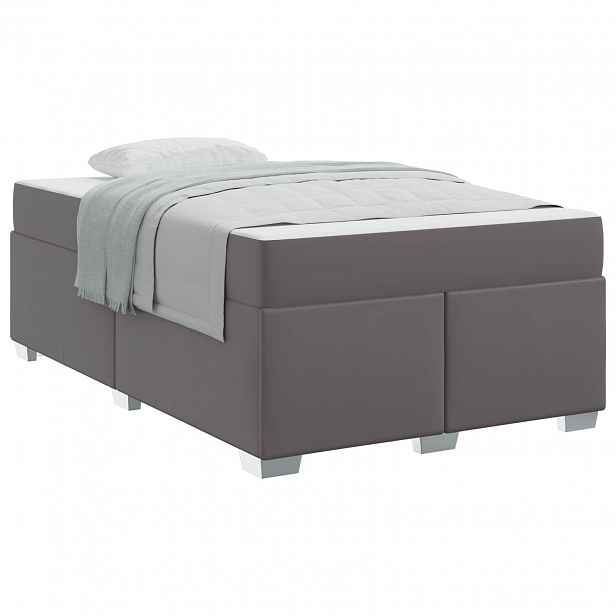 vidaXL Rám postele Šedá 120 x 190 cm PVC