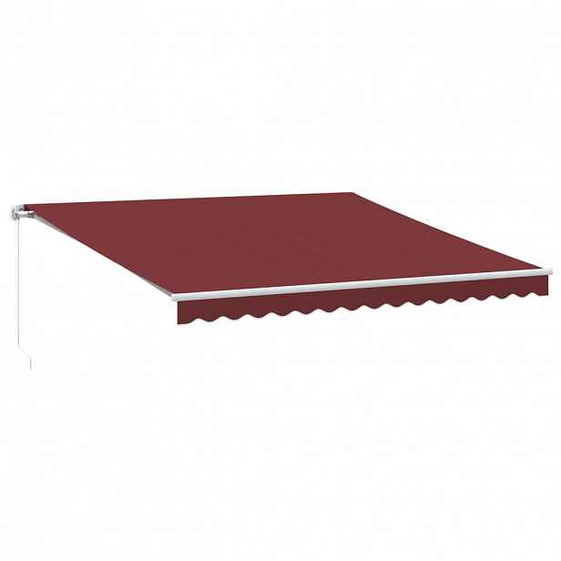 vidaXL Stahovací markýza Vínová 400 × 350 cm Polyester a hliník