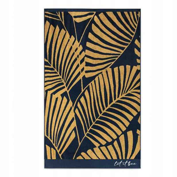 Plážový ručník 100x160 Let it Bee Palms medově modrý 380 g/m2 Zwoltex