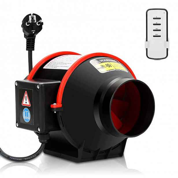 Malý kanálový ventilátor s dálkovým ovládáním 100 mm