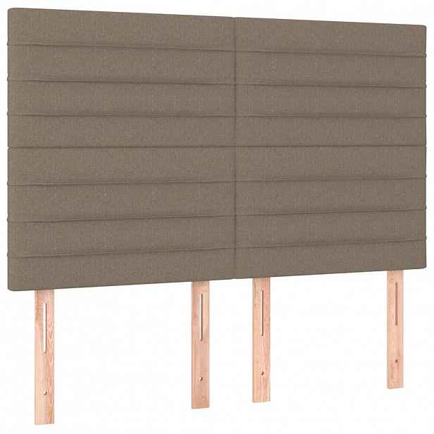 vidaXL Čelo postele béžové 144x5x118/128 cm látkové