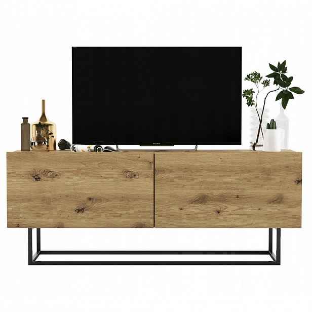 Meble Lindner TV stolek Enjoy Dub Artisan 120 cm s kovovým rámem