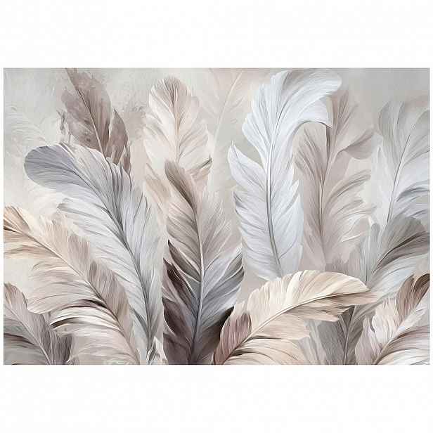 Wallarena FOTOTAPETA peří abstraktní béžová 150x105 cm
