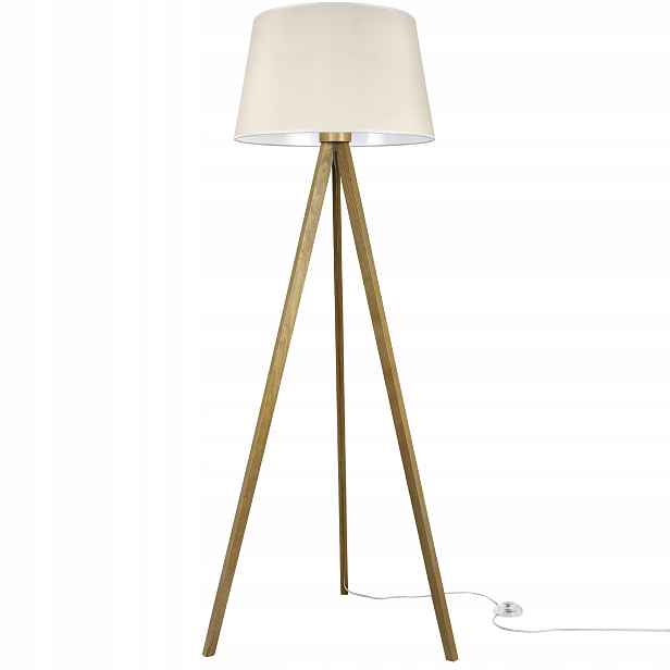 Stojací Lampa Trojnožková S Stínítkem Do Ložnice Obývacího Pokoje Dřevo Boho