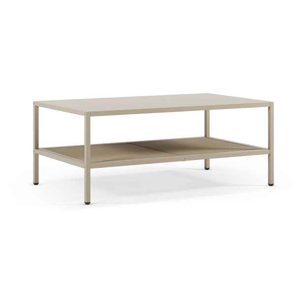 Krémový kovový konferenční stolek 60x100 cm Fayna – Marckeric