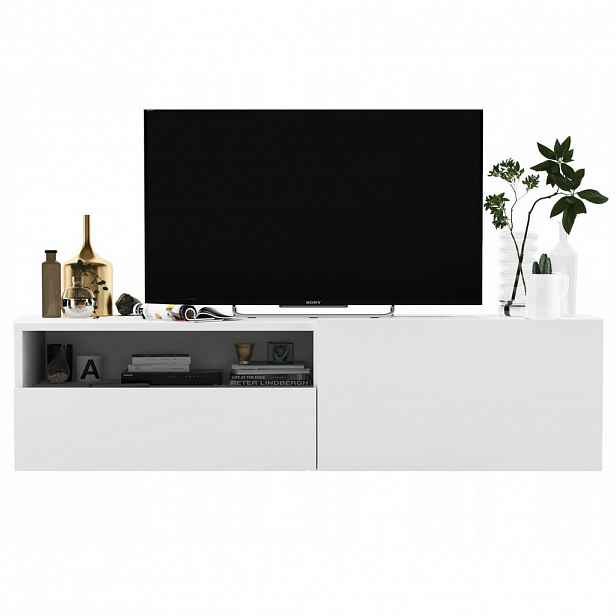 Meble Lindner TV stolek Enjoy Bílá mat 120 cm se zásuvkou