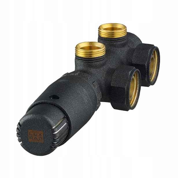 Úhlová termostatická sada Luxrad Duo Plex levá 3/4" x M22x1.5 mm černá