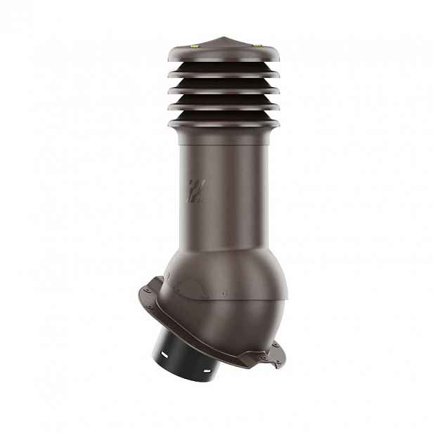Větrací komín HiVent pro plechovou střešní krytinu, profil J, průměr 125 mm, barva bronzová