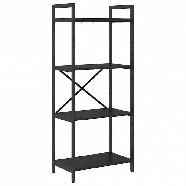 vidaXL Knihovna 4 úrovní 56 x 34 x 133,5 cm Kompozitní dřevo Černý dub