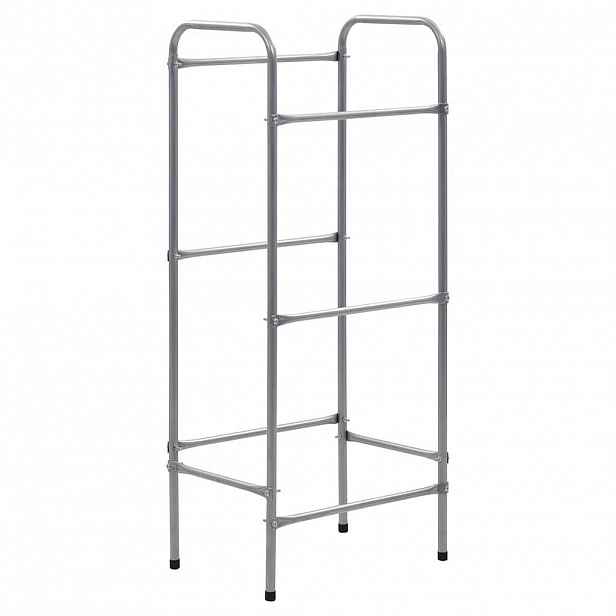 vidaXL Skladový regál na 3 přepravky stříbrný 50 x 33 x 116 cm ocel
