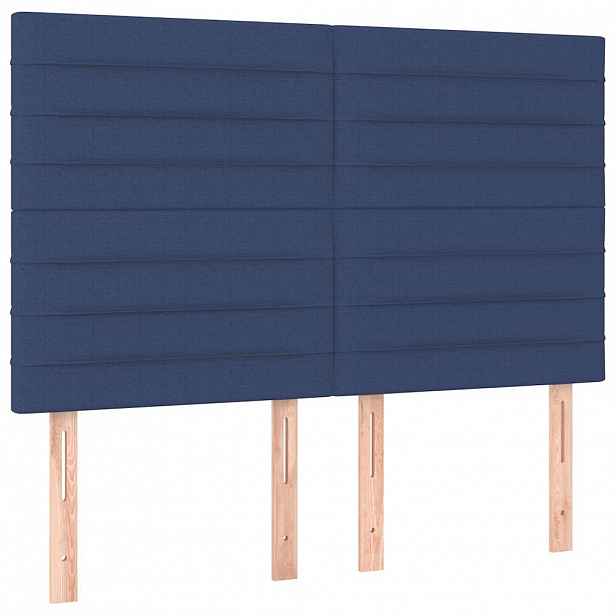 vidaXL Čelo postele modré 144x5x118/128 cm látkové