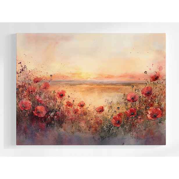 Obraz Na Plátně Canvas Krajina Pole Louka Květiny Maki Pohled 80x60