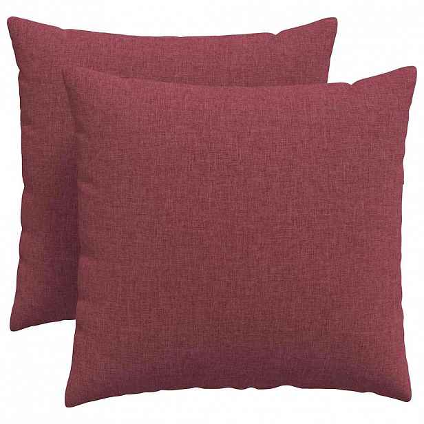 vidaXL Pohovkové polštáře 2 ks textil Víno Červené 50 x 50 cm