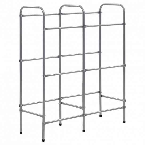 vidaXL Skladový regál na 6 přepravek stříbrný 96 x 33 x 116 cm ocel