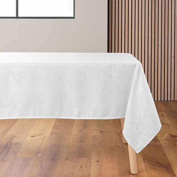 Béžový Ubrus Na Stůl Se Stříbrným Vzorem Doriane S Rostlinným Motivem 140 X 240 CM