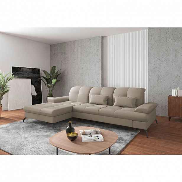 Sit & More ROHOVÁ SEDAČKA, textil, šedohnědá