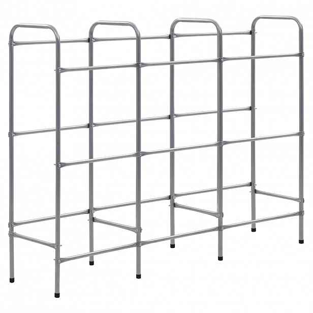 vidaXL Skladový regál na 9 přepravek stříbrný 145 x 33 x 116 cm ocel