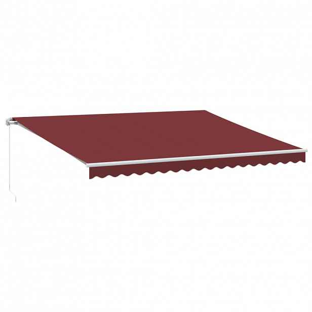 vidaXL Stahovací markýza Vínová 450 × 350 cm Polyester a hliník