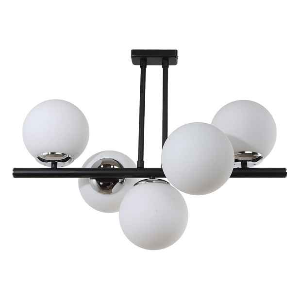 Černo-bílé stropní svítidlo se skleněným stínidlem ø 15 cm Sail – Squid Lighting