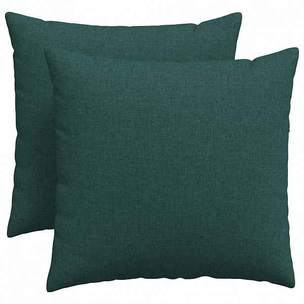 vidaXL Pohovkové polštáře 2 ks textil Tmavě zelená 50 x 50 cm
