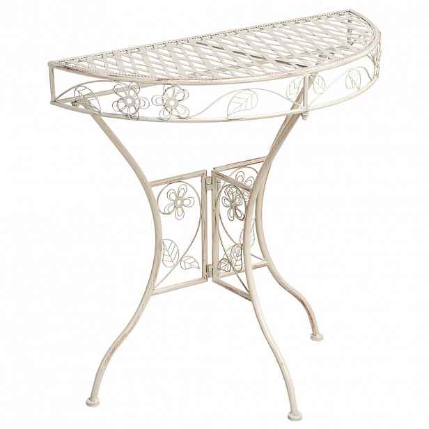 Beliani BISTRO STOLEK 80/36 cm Kov Světle béžový Yaviza