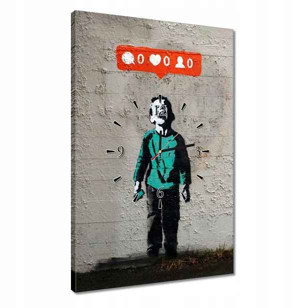 Hodiny 40x60 Banksy Zero Likes