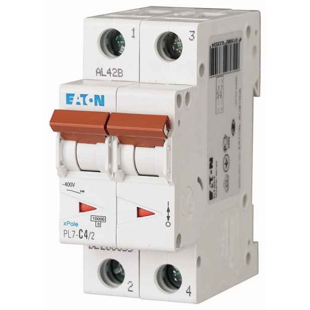 Jistič Eaton PL7-C4/2 10 kA C 4 A