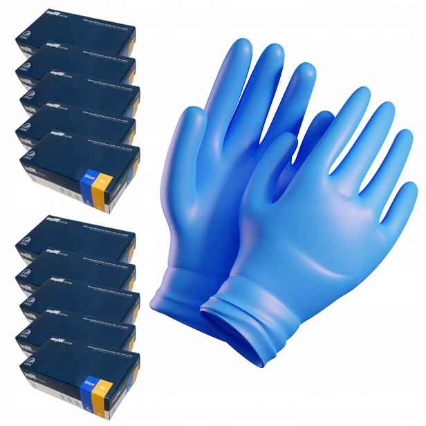 Nitrilové rukavice modré Easycare Zarys vel. M 1000 ks(karton) 10ks