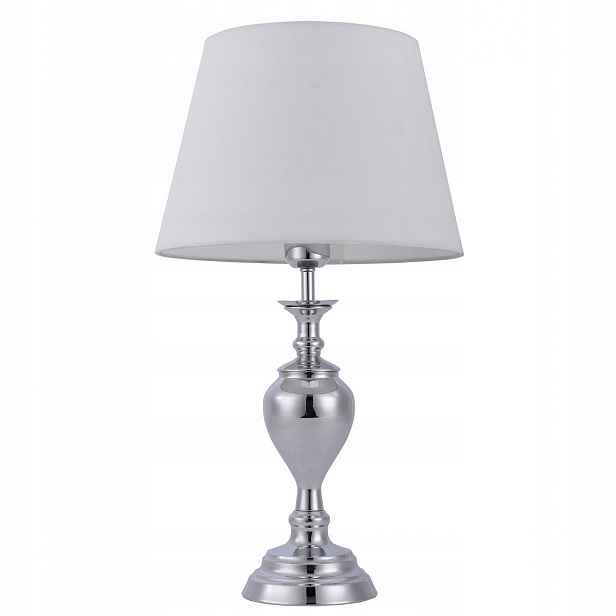 Stolní Led lampa E27 60W Stínidlo Tkanina Chrom Klasická Etien Italux