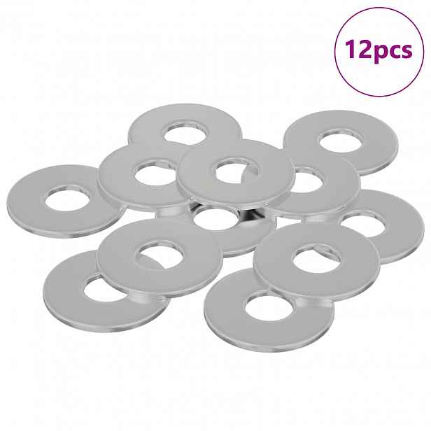 vidaXL Podložky 12 ks Stříbrná 12 x 12 x 1,2 cm Železo