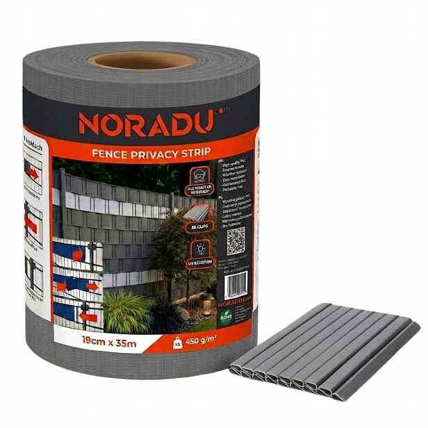 4x Stínící Panelové Pásy 19x35 m Kryt Na Oplocení Uv Klipy 26 Světle Šedá