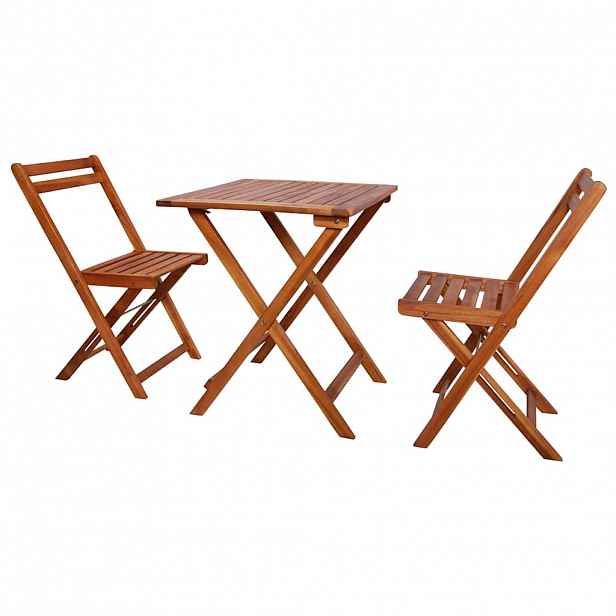vidaXL 3dílný skládací bistro set masivní akáciové dřevo
