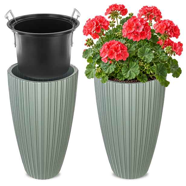 Květináč Květináč 30 cm Obal Vložkou Květináč Plastový Zelený