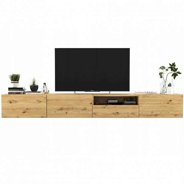 Meble Lindner SADA 2 TV stolků Enjoy Dub Artisan 240 cm se zásuvkou