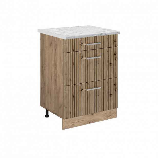 Vicco SPODNÍ SKŘÍŇKA KUCHYŇSKÉ LINKY R-Line Řemeslný dub 60 cm PD Mramor