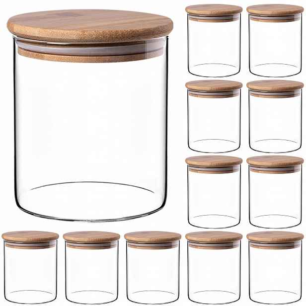 Dózy Na Potraviny Skleněné Kuchyňské Sklenice S Víkem 800ml Sada 12 ks