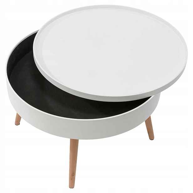 ModernHome FH-CT0210 Kulatý konferenční stolek s úložným prostorem 60 cm