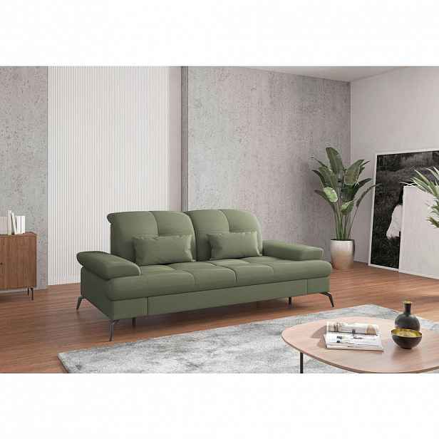 Sit & More TŘÍMÍSTNÁ POHOVKA, textil, olivově zelená