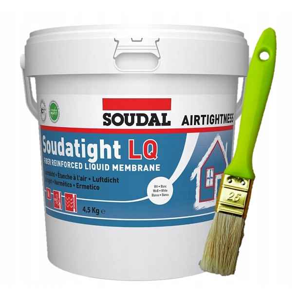 Soudal Soudatight Lq Bílá Tekutá Membrána 4,5 kg Štětec Bonus